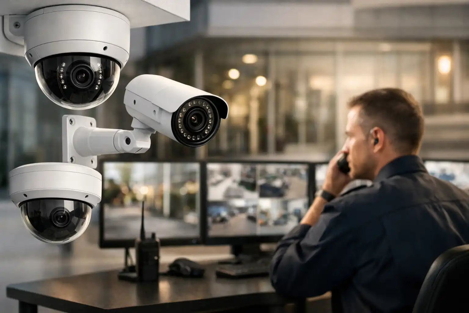 Victel technicians working on Security Camera Systems